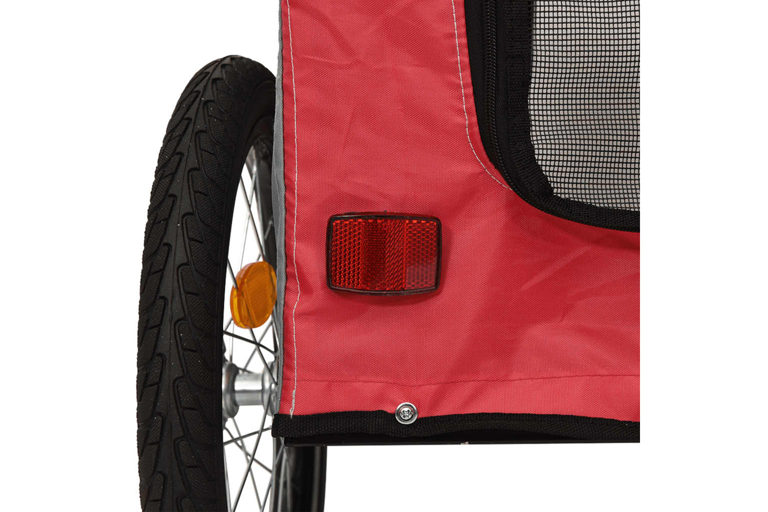 Vidaxl 93831 Pet Bike Trailer Red And Grey Oxford Fabric And Iron-9