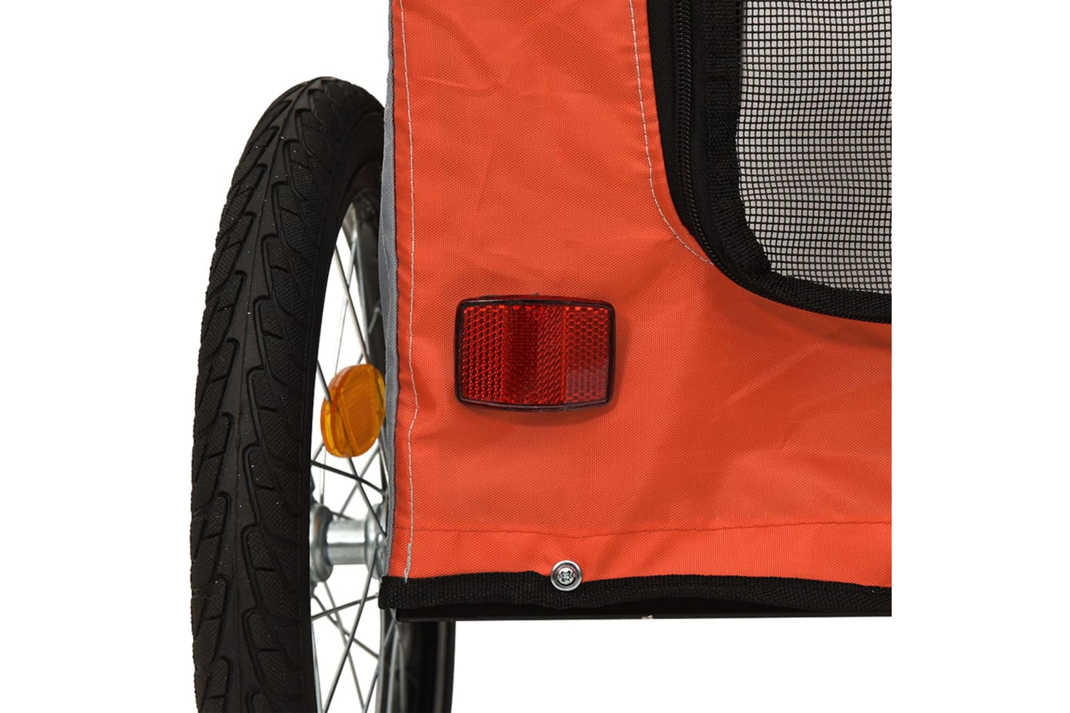 Vidaxl 93830 Pet Bike Trailer Orange And Grey Oxford Fabric And Iron-9