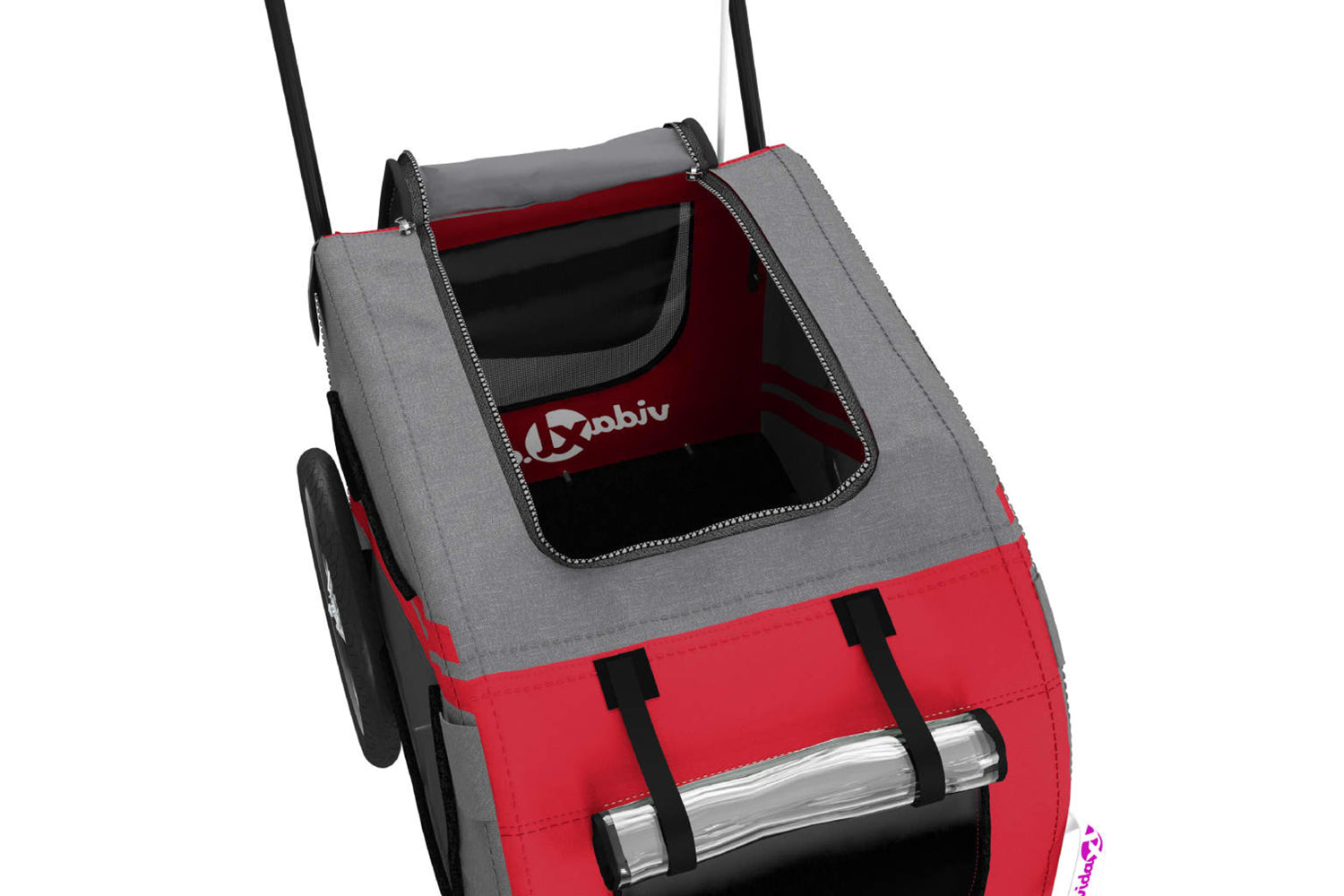 Vidaxl 93901 Pet Bike Trailer Red And Grey Oxford Fabric And Iron-9