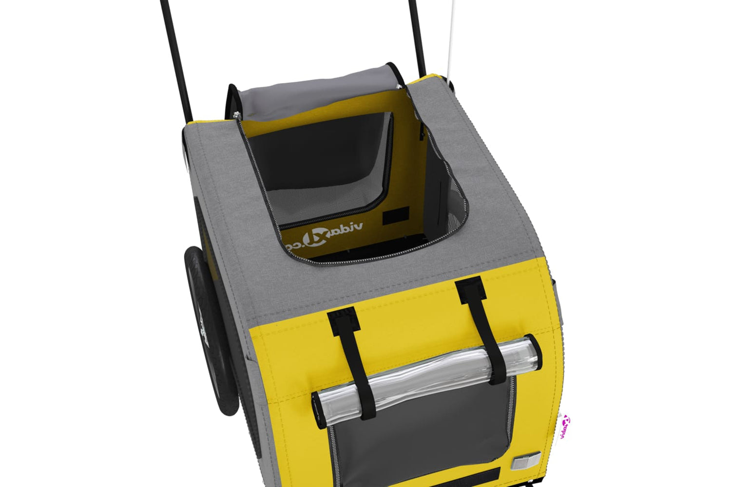 Vidaxl 93861 Pet Bike Trailer Yellow And Grey Oxford Fabric And Iron-9