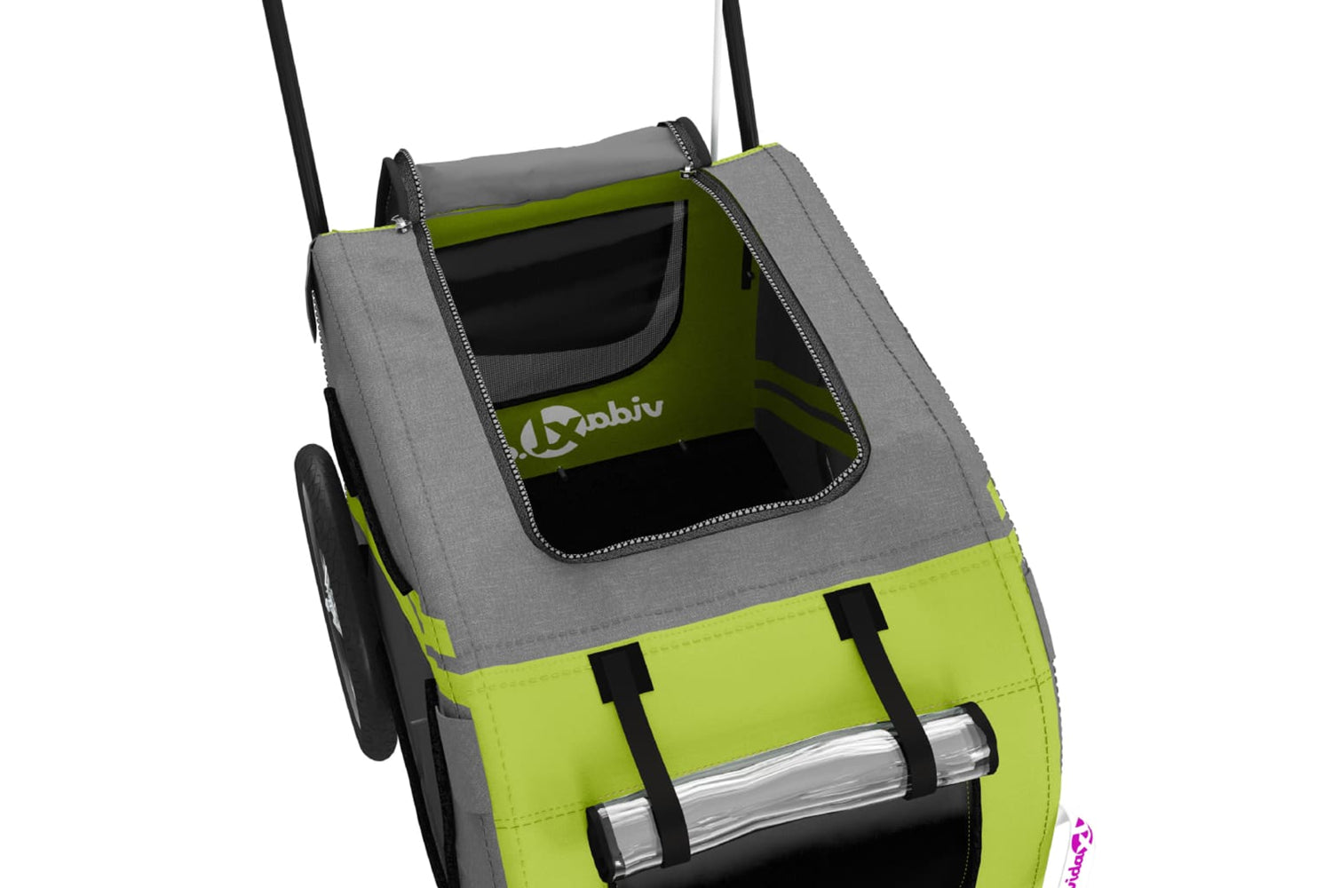 Vidaxl 93906 Pet Bike Trailer Green And Grey Oxford Fabric And Iron-9