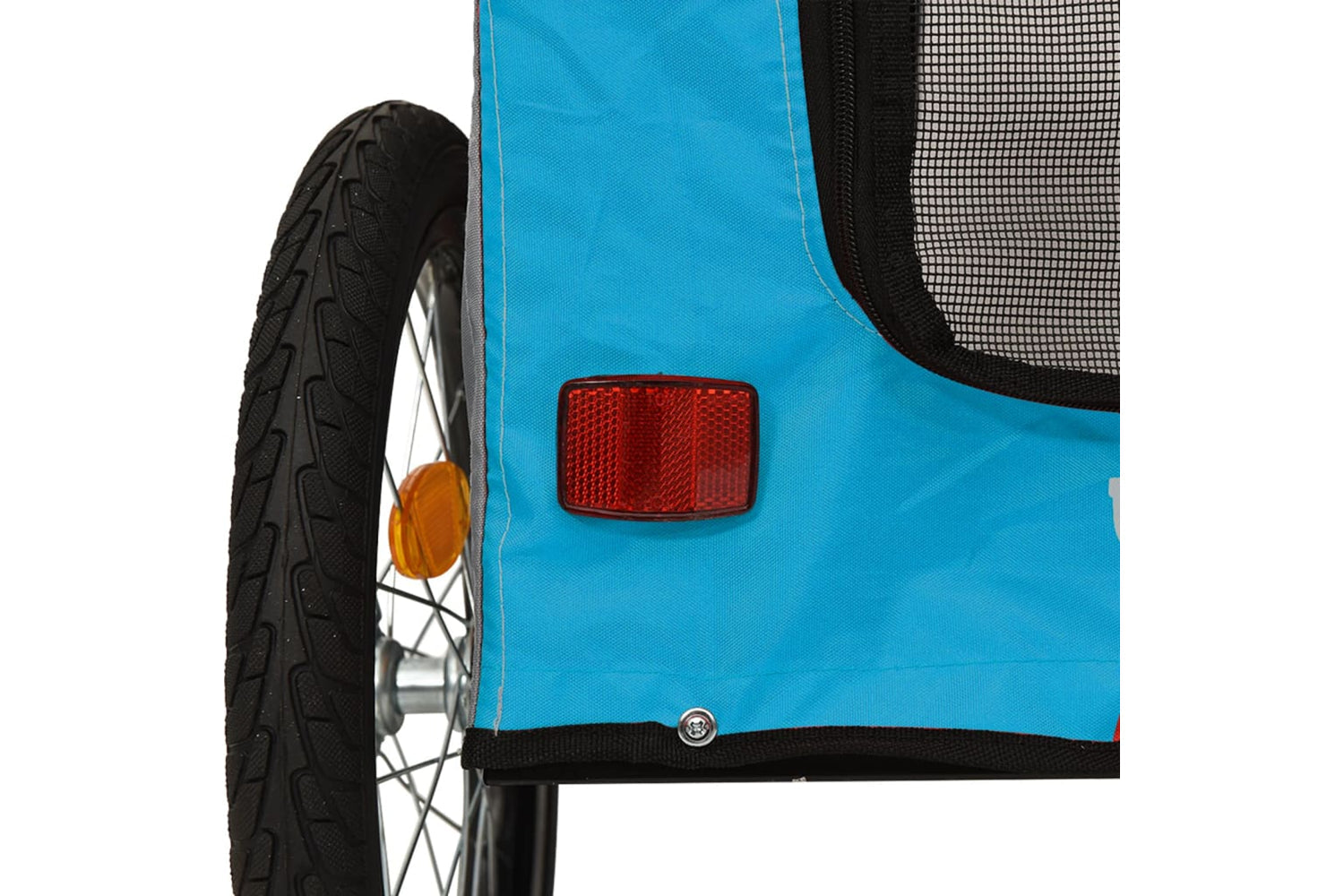 Vidaxl 93834 Pet Bike Trailer Blue And Grey Oxford Fabric And Iron-9