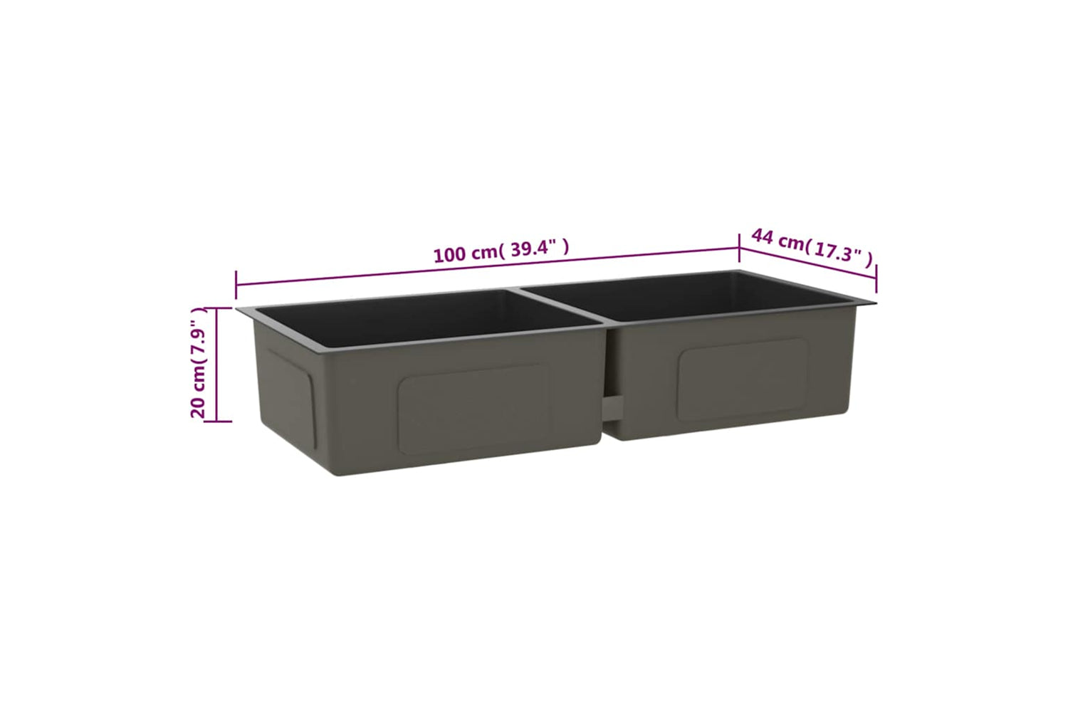 Vidaxl 51525 Handmade Kitchen Sink Black Stainless Steel-9