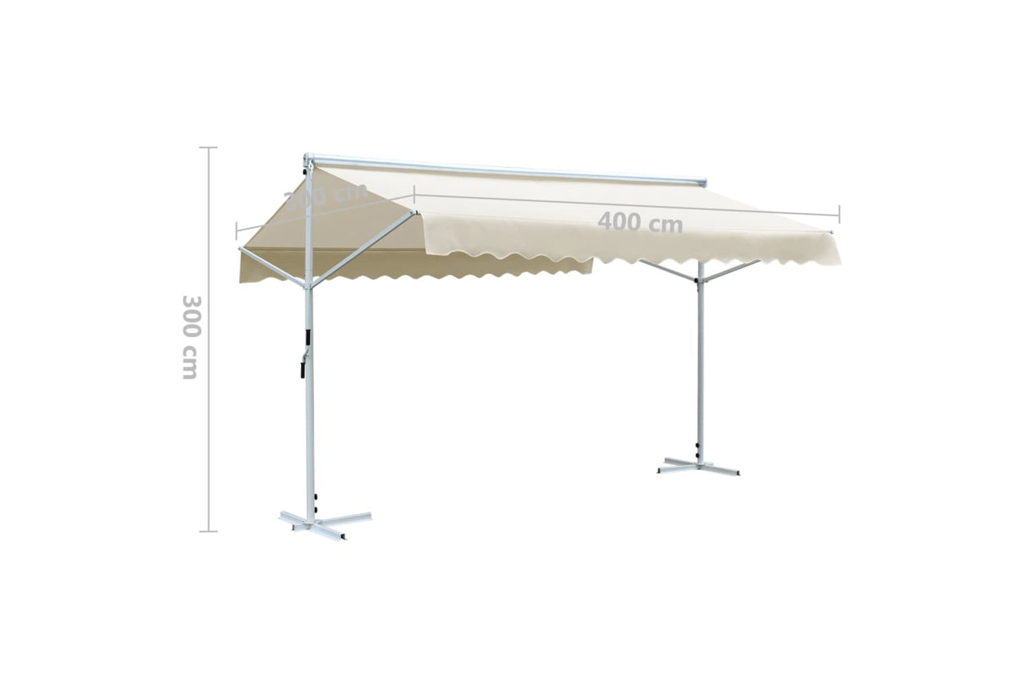 Vidaxl 143745 Free Standing Awning 4x3 M Cream-10