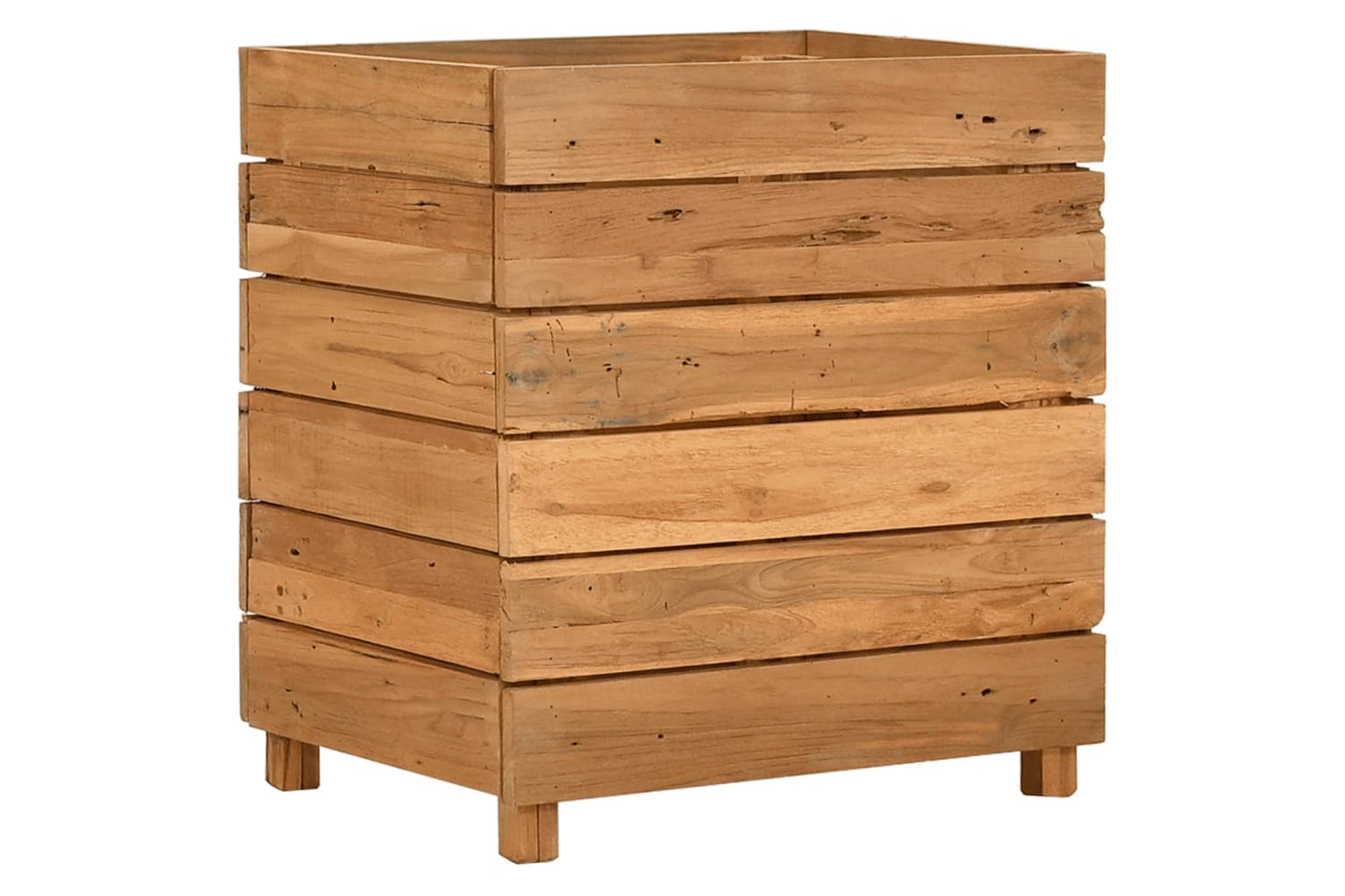 vidaXL Raised Bed 50x40x55cm Recycled Teak Wood And Steel-10