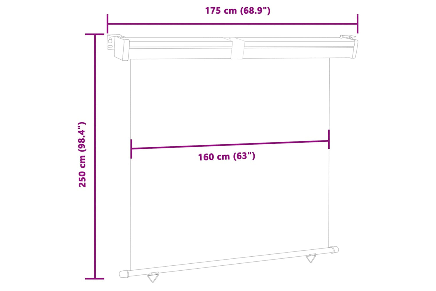 vidaXL 48439 Balcony Side Awning 170x250cm Red-10