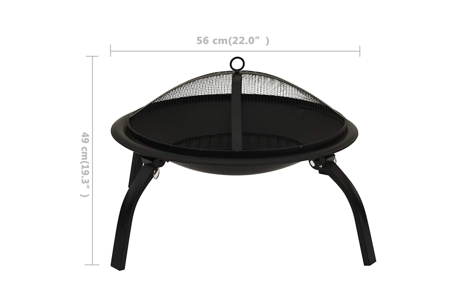 Vidaxl 2-in-1 Fire Pit And Bbq With Poker 56x56x49 Cm Steel-9