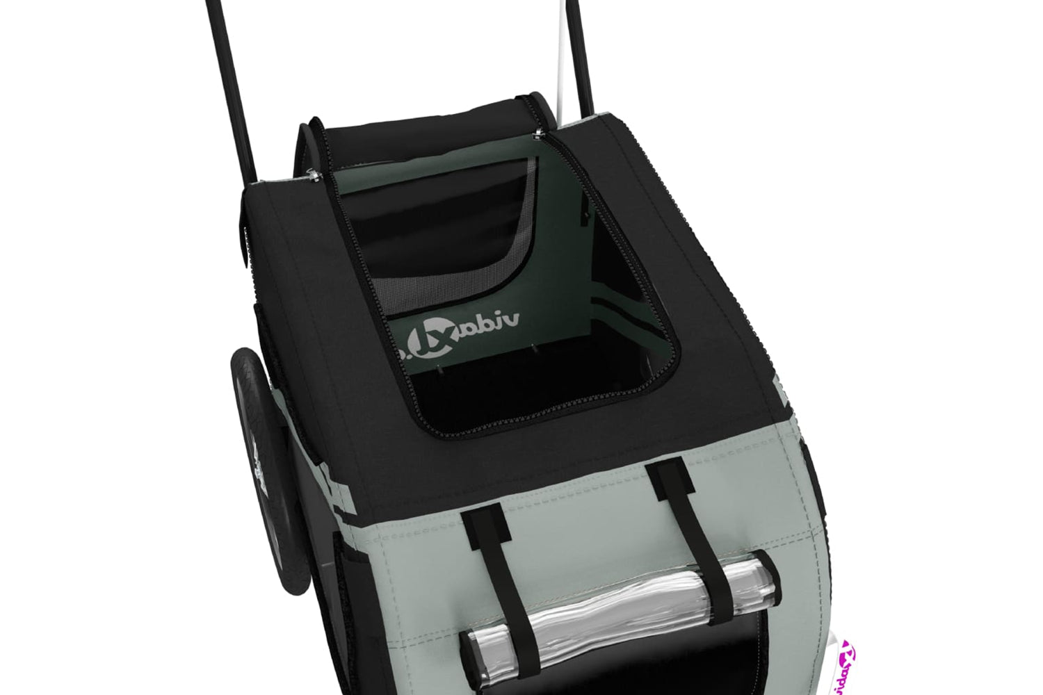 Vidaxl 93888 Pet Bike Trailer Grey And Black Oxford Fabric And Iron-9