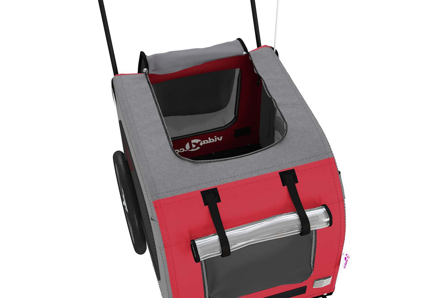 Vidaxl 93859 Pet Bike Trailer Red And Grey Oxford Fabric And Iron-9