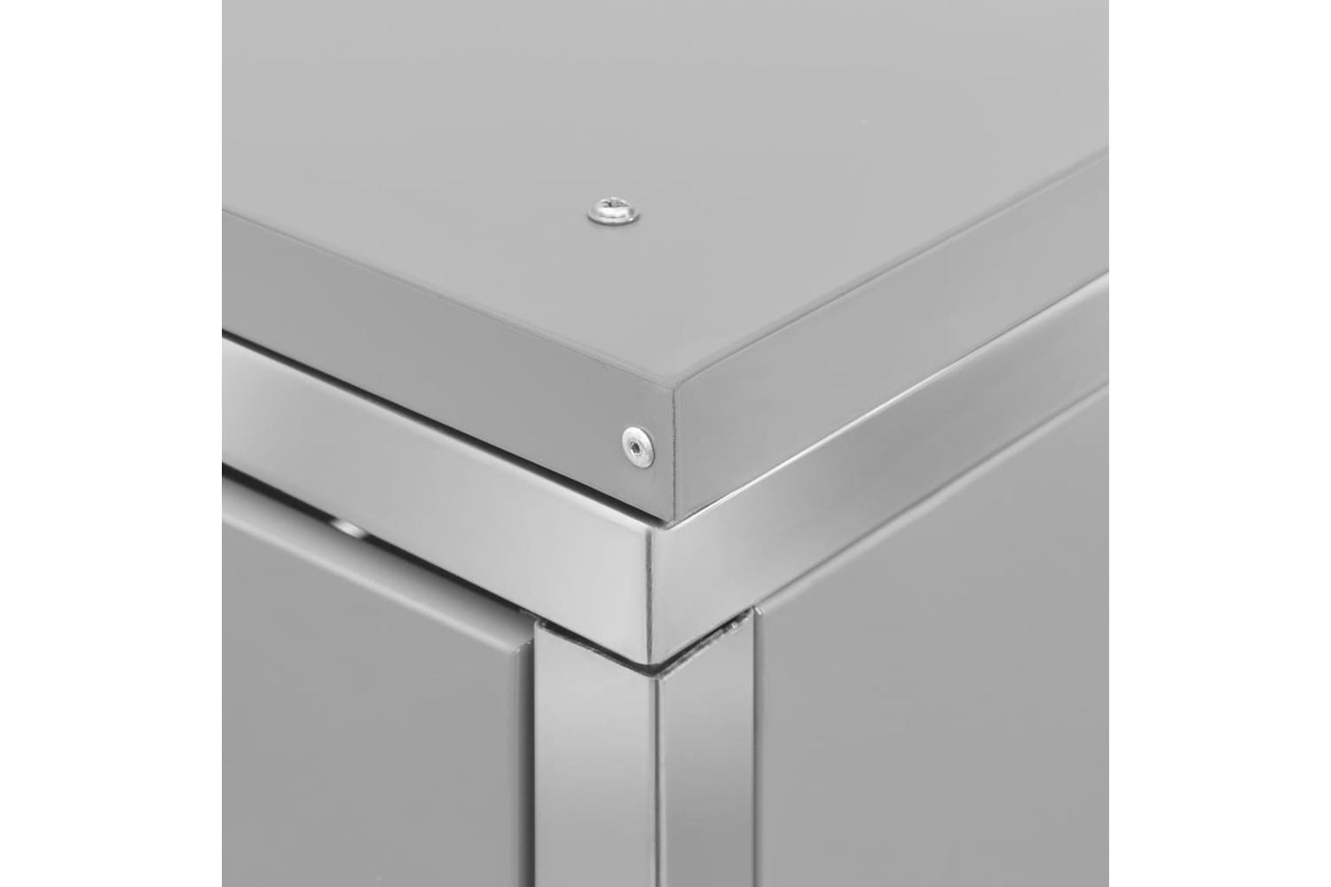 vidaXL Triple Wheelie Bin Shed 207x77.5x112.5cm Stainless Steel-9