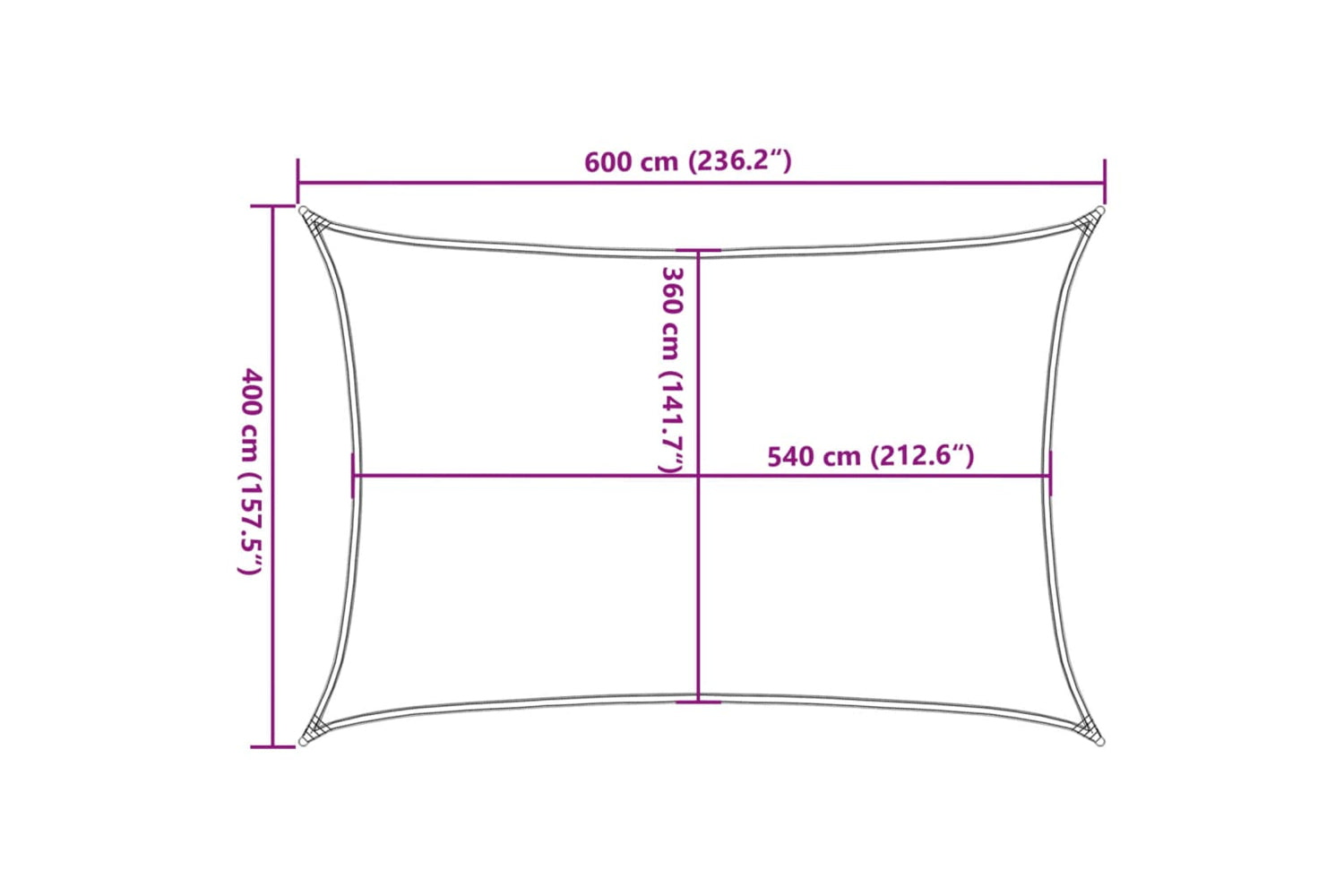 vidaXL 42284 Sunshade Sail Hdpe Rectangular 4x6 M Beige-9