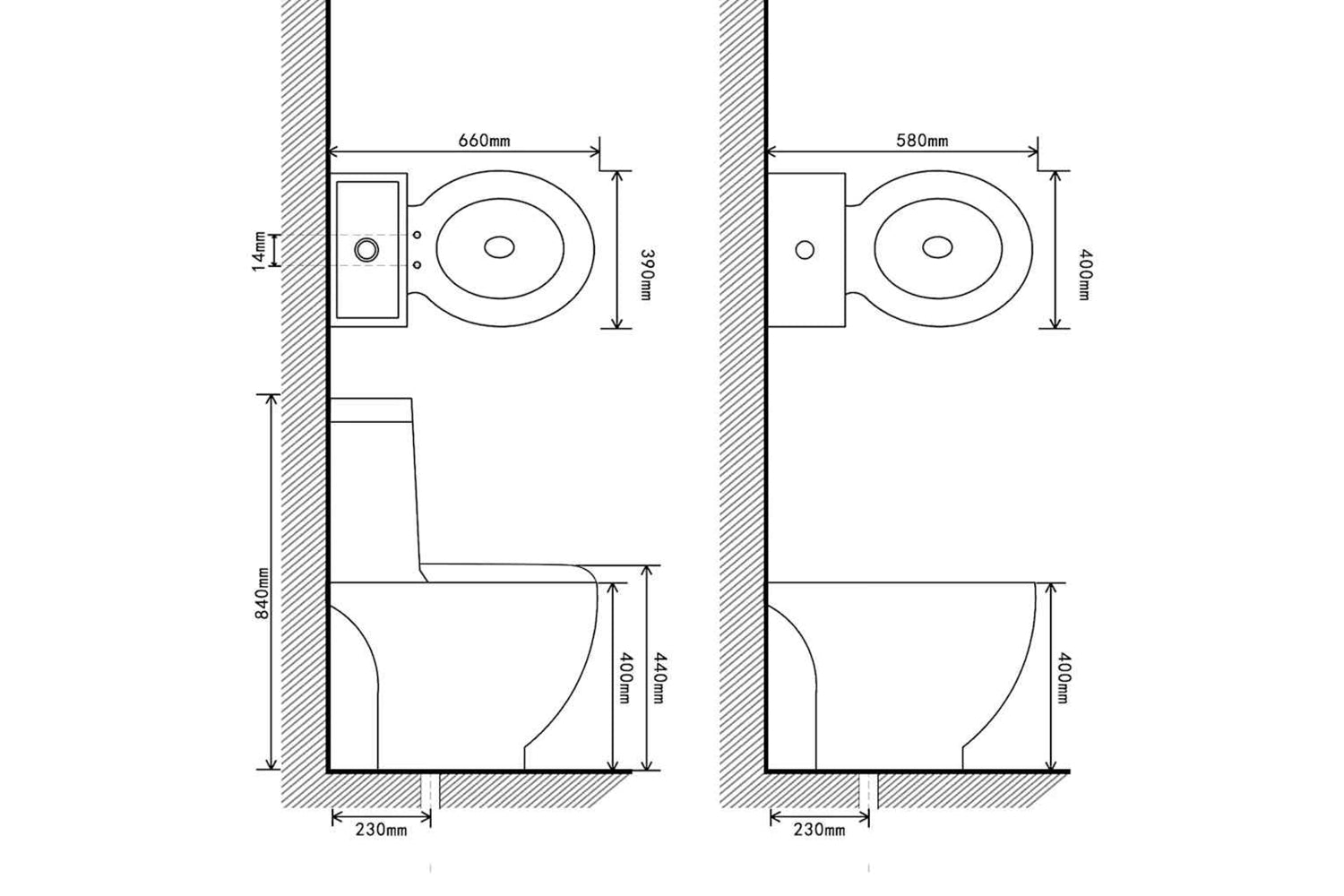 Vidaxl 270566 White Ceramic Toilet & Bidet Set-10