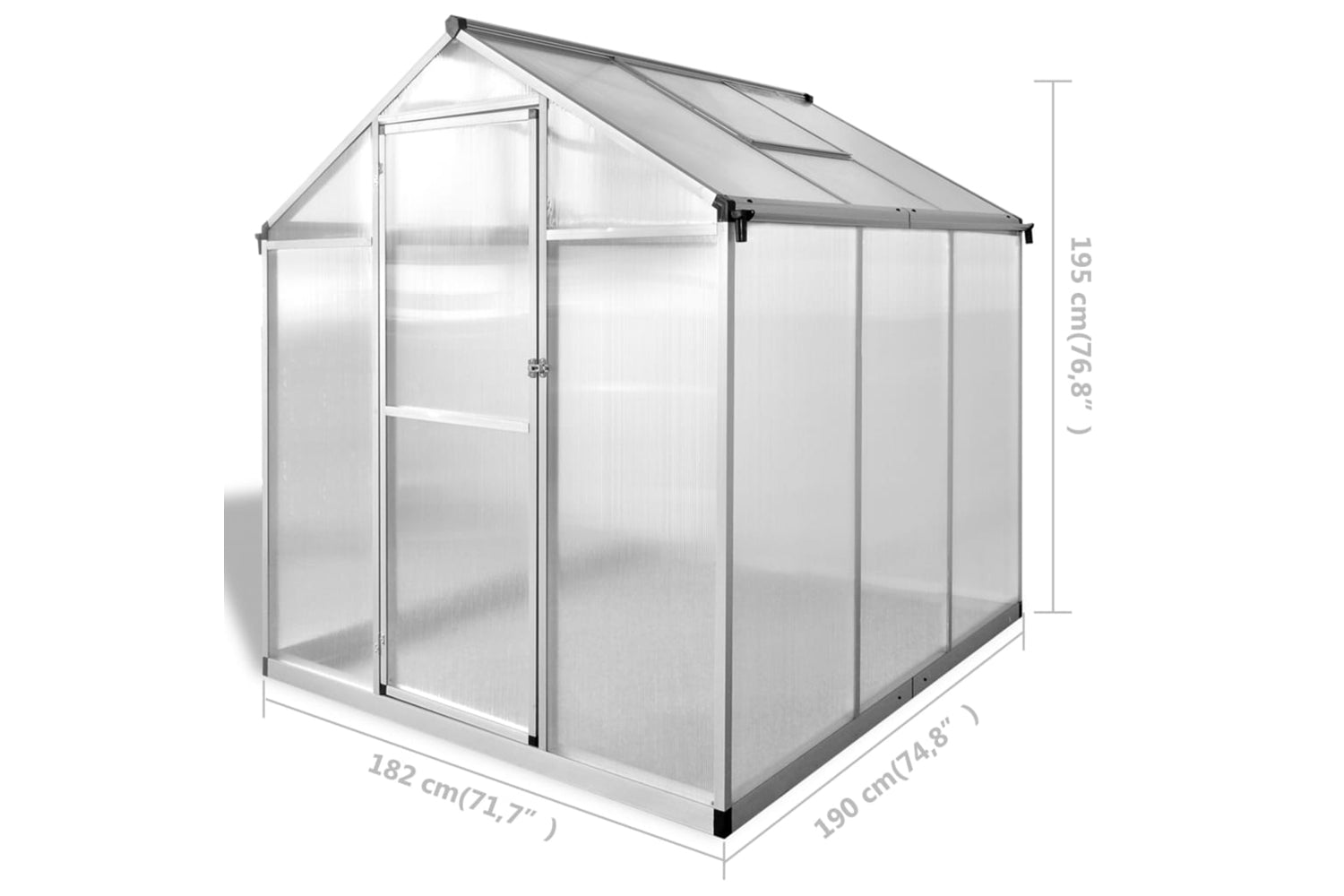 Vidaxl Greenhouse Reinforced Aluminium 3.46 MÂ²-10