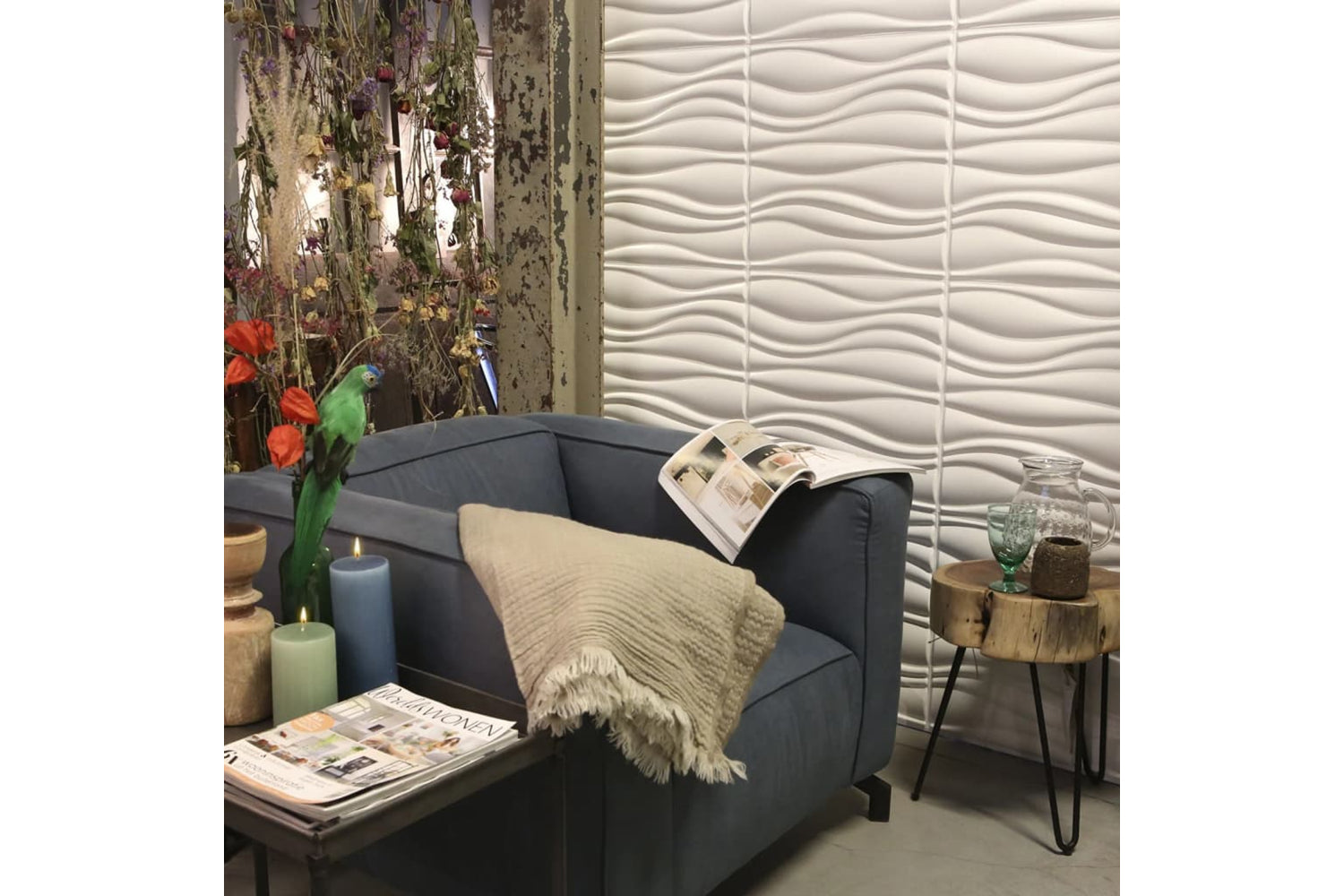 Wallart 412818 3d Wall Panels Waves 12 Pcs Ga-wa04-10
