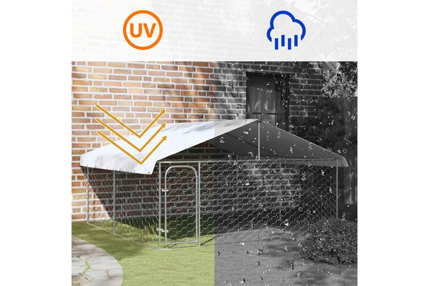 Vidaxl Outdoor Dog Kennel With Roof 300x300x150 Cm-9
