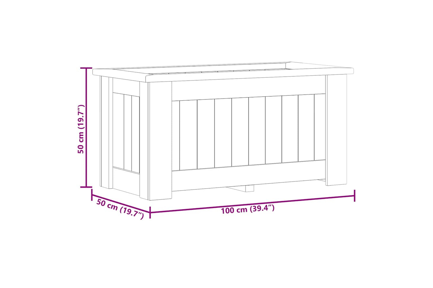 vidaXL 49094 Raised Bed 100x50x50cm Impregnated-10