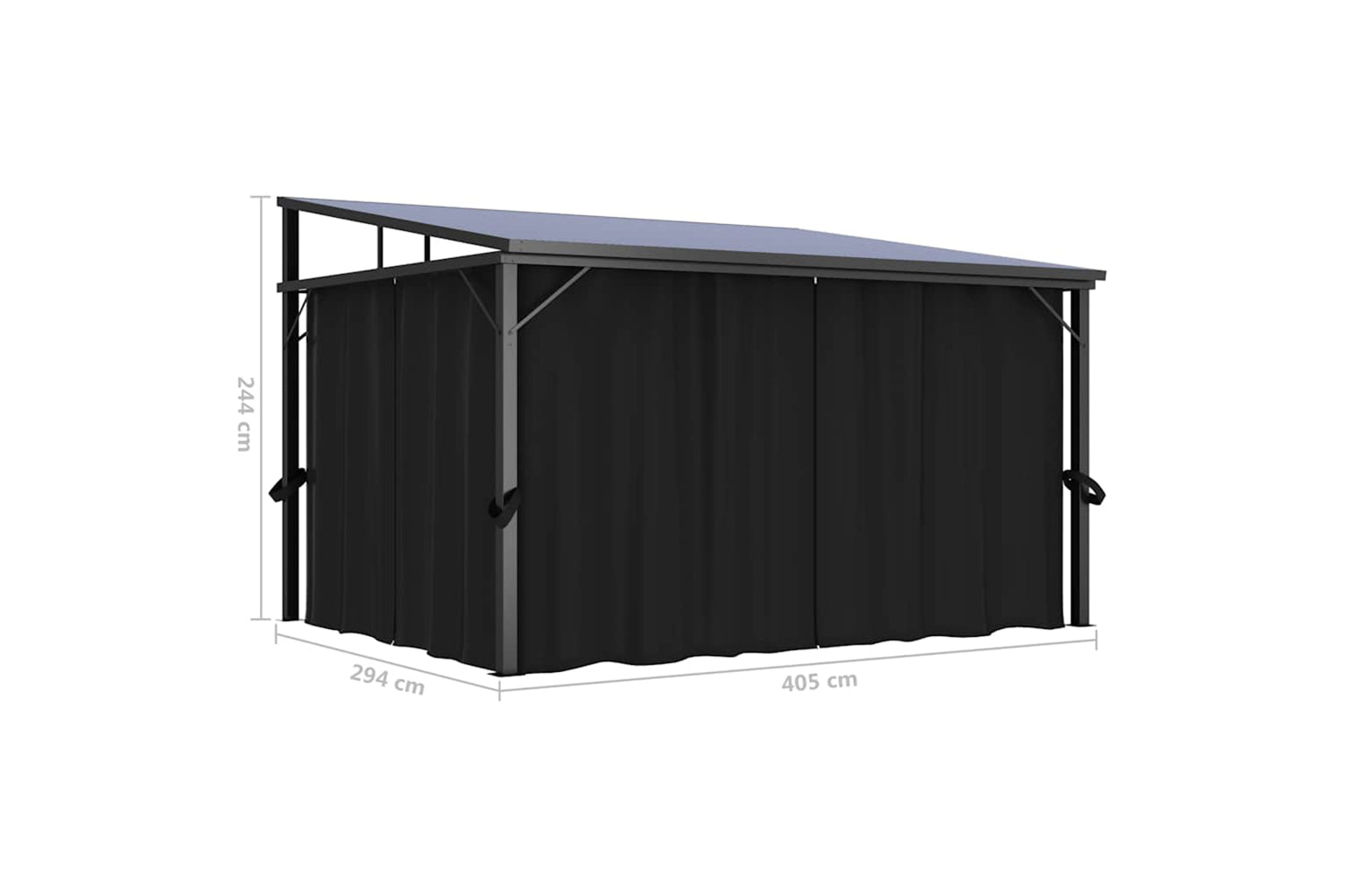 Vidaxl Gazebo With Curtain 405x294x244 Cm Anthracite-10