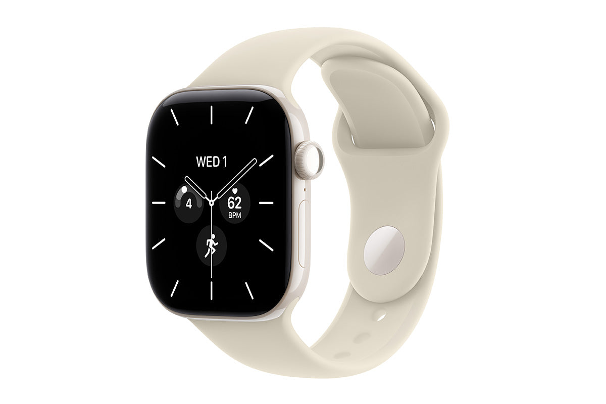 Apple Watch Series 12 | GPS + Cellular | 46mm | Pearl White Ceramic | Sand Sport Band | M/L