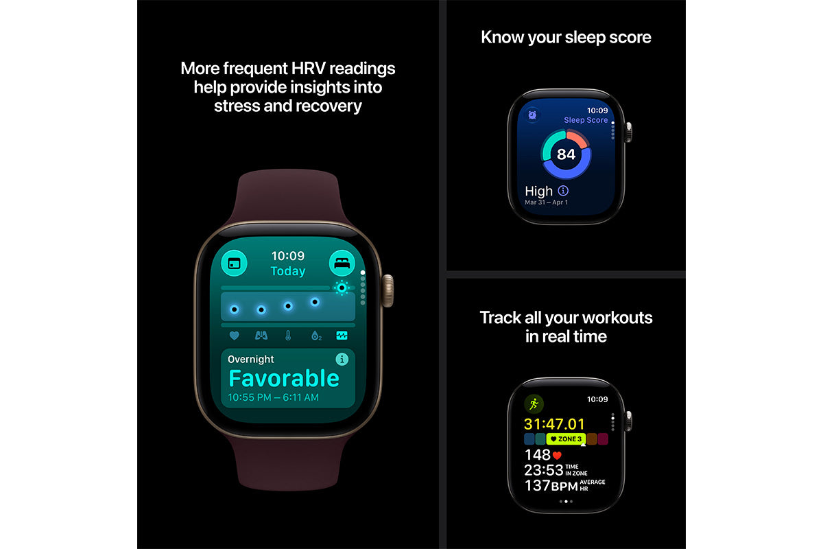 Apple Watch Series 12 | GPS + Cellular | 46mm | Pearl White Ceramic | Sand Sport Band | S/M-5