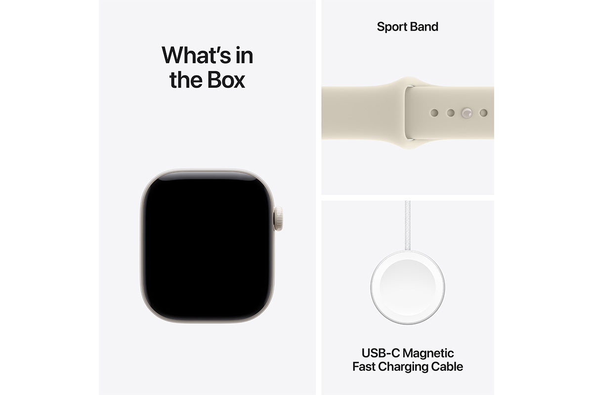 Apple Watch Series 12 | GPS + Cellular | 46mm | Pearl White Ceramic | Sand Sport Band | M/L-7