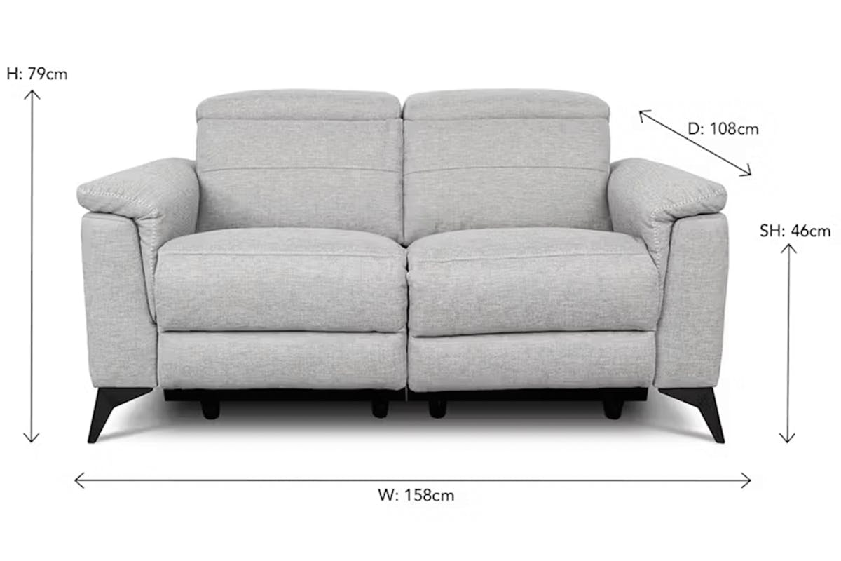 Penny 2 Seater Sofa | Power Recliner | Fabric | Grey-10