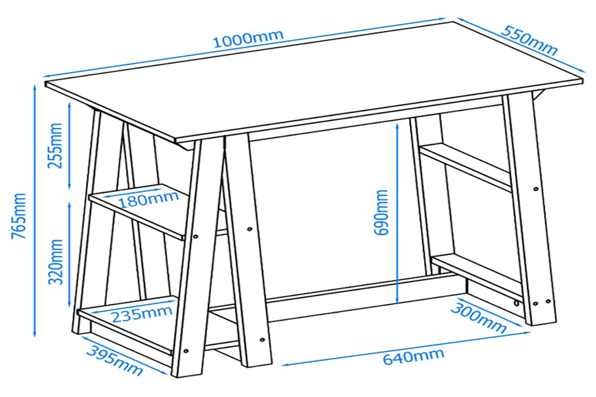Dorel Penzance Desk | Light Brown/Black-6
