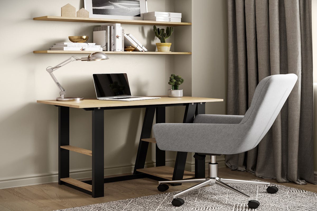 Dorel Penzance Desk | Light Brown/Black-2