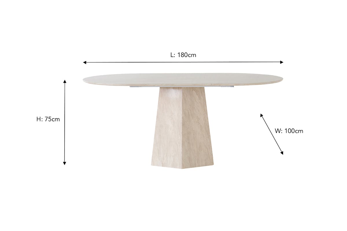 Treviso Oval Dining Table | Beige-5