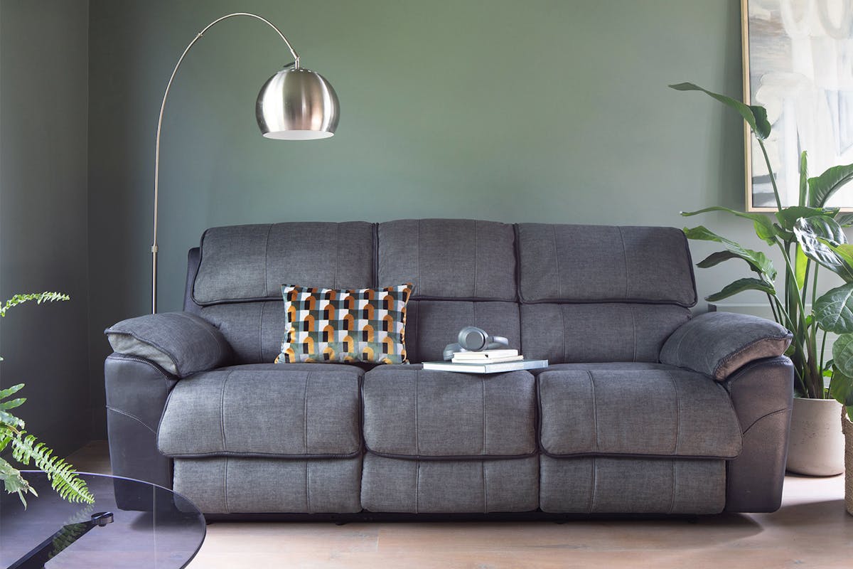 Potts 3 Seater Sofa | Manual Recliner | Grey-9