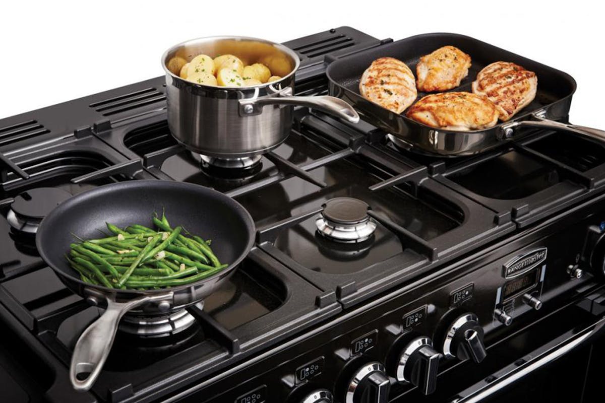 Rangemaster Pro Deluxe 110cm Dual Fuel Range Cooker | PDL110DFFGB/C | Black-3