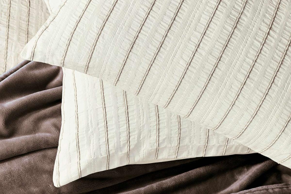 Calico & Chalk | Waffle Stripe Duvet Cover Set | Brown | Super King-4