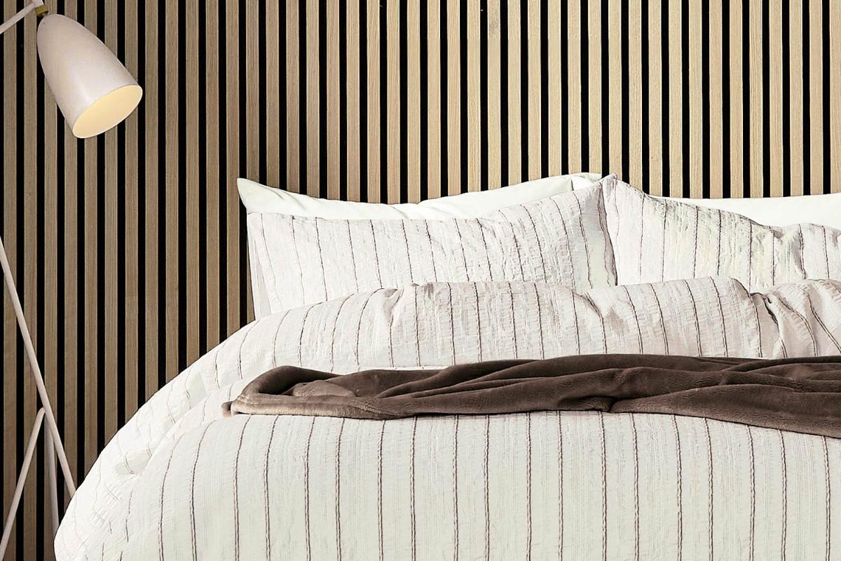 Calico & Chalk | Waffle Stripe Duvet Cover Set | Brown | King-2