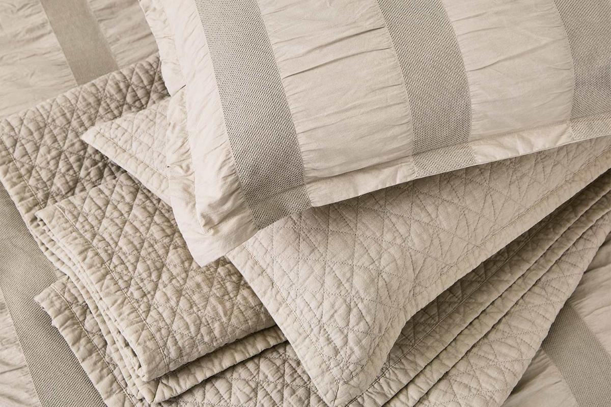 Bedeck of Belfast | Woven Waffle Stripe Duvet Cover Set | Linen | Double-2