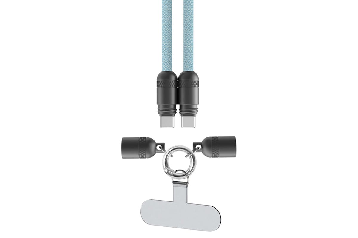 QDOS Powerloop 2-in-1 Lanyard with USB-C Cable | Blue-3