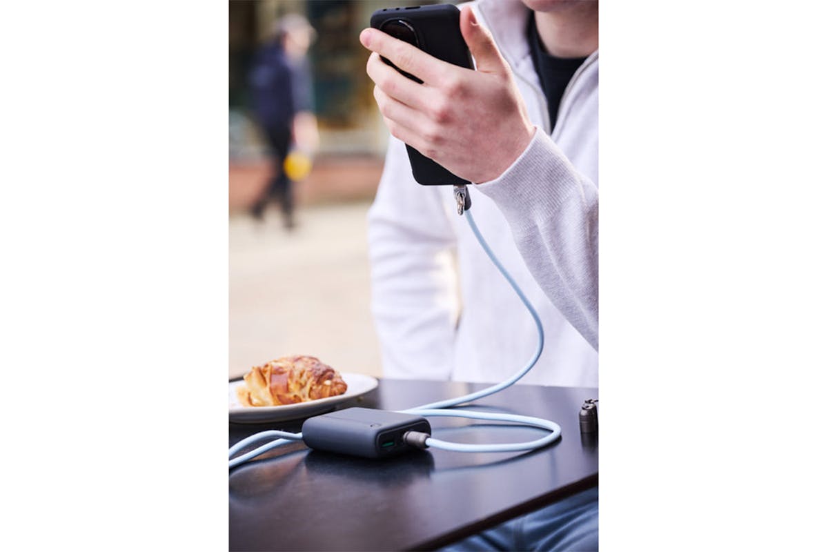QDOS Powerloop 2-in-1 Lanyard with USB-C Cable | Blue-2