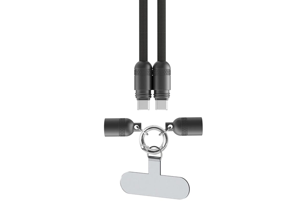QDOS Powerloop 2-in-1 Lanyard with USB-C Cable | Black-3