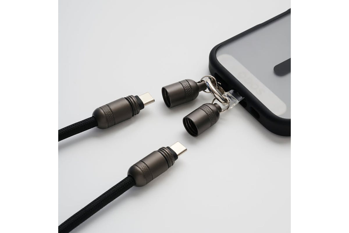 QDOS Powerloop 2-in-1 Lanyard with USB-C Cable | Black-6