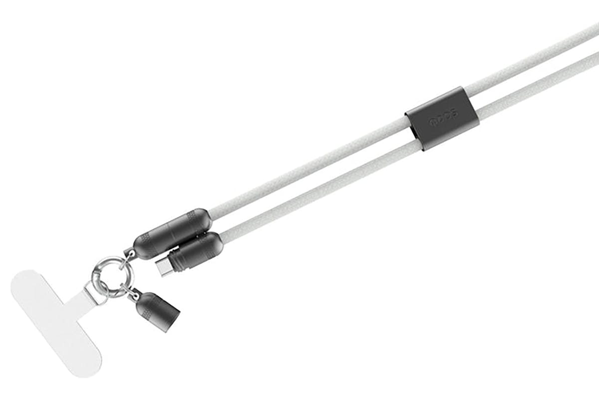 QDOS Powerloop 2-in-1 Lanyard with USB-C Cable | White-4