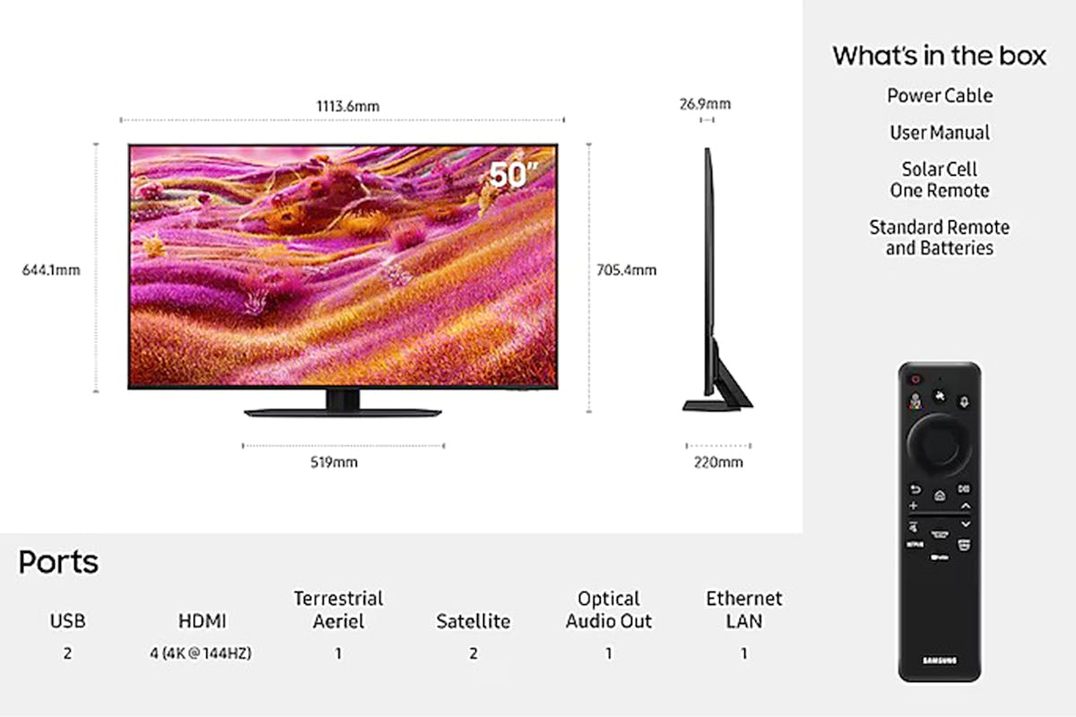 Samsung QN90F 50" 4K HDR Neo QLED Smart TV (2025) | QE50QN90FATXXU-6