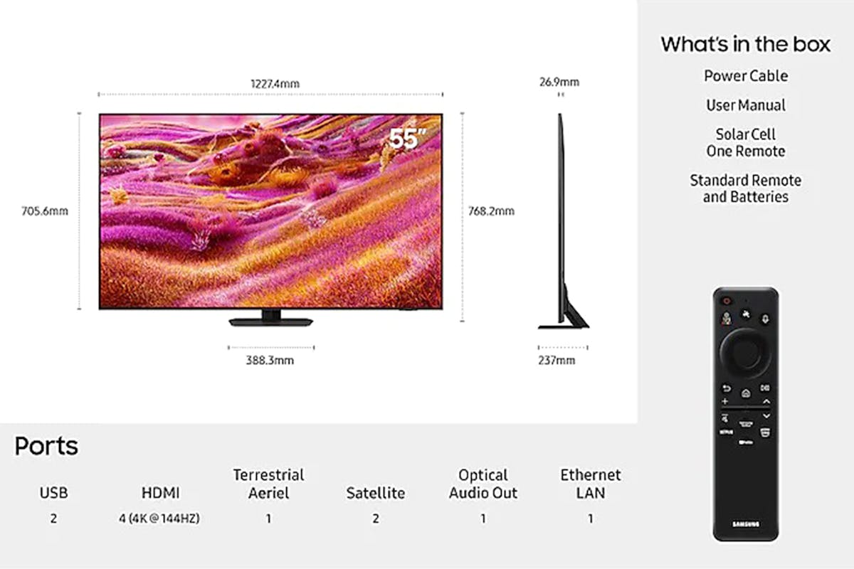 Samsung QN90F 55" 4K HDR Neo QLED Smart TV (2025) | QE55QN90FATXXU-7