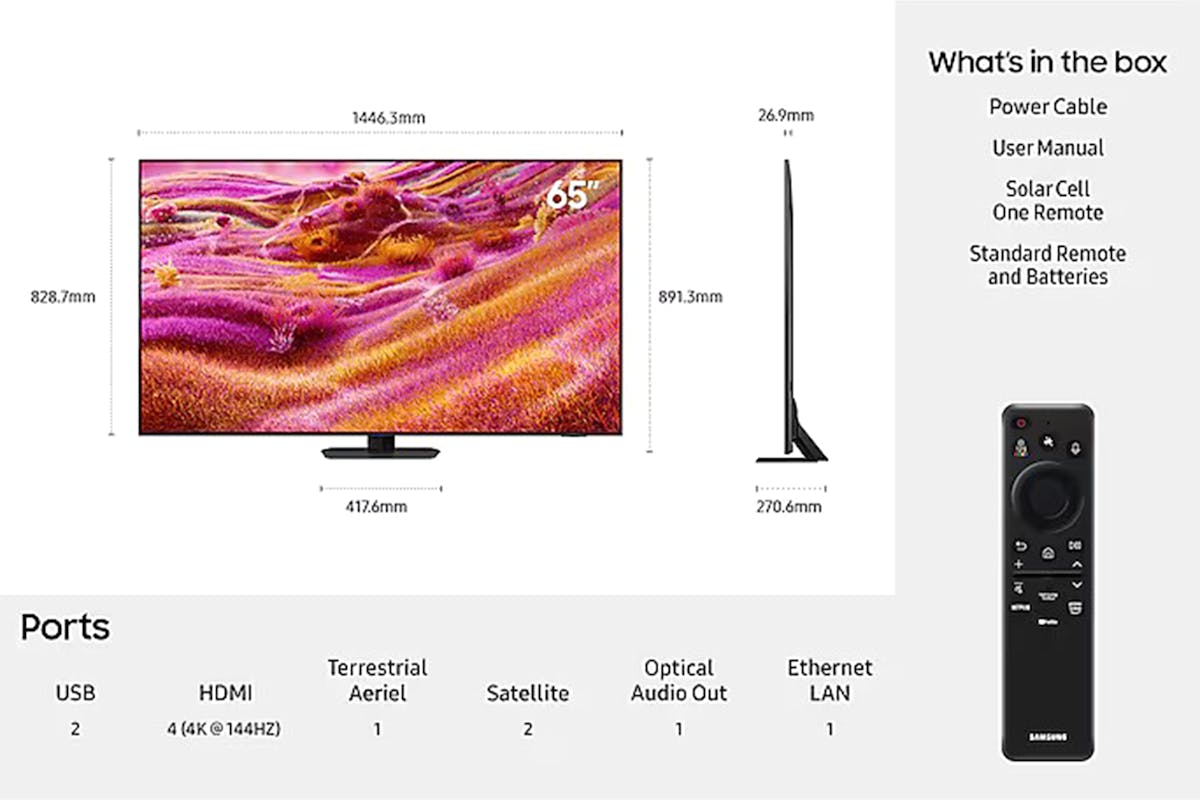 Samsung QN90F 65" 4K HDR Neo QLED Smart TV (2025) | QE65QN90FATXXU-7