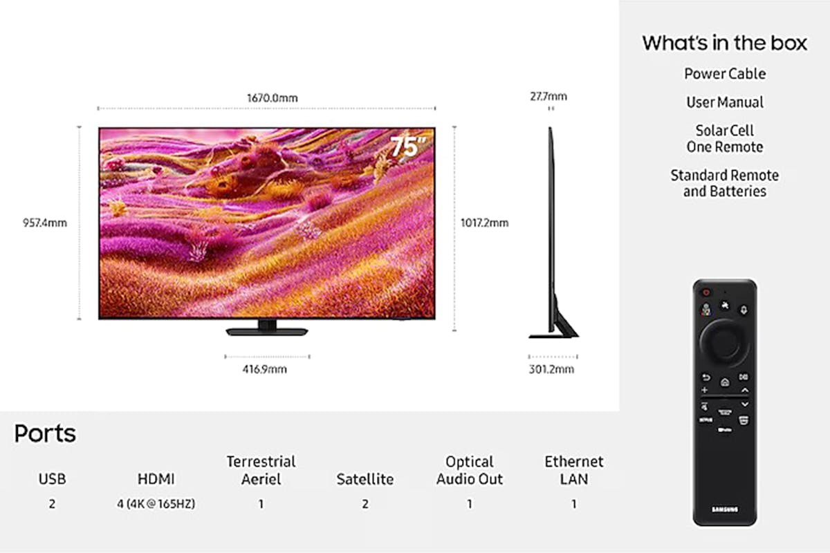 Samsung QN90F 75" 4K HDR Neo QLED Smart TV (2025) | QE75QN90FATXXU-7