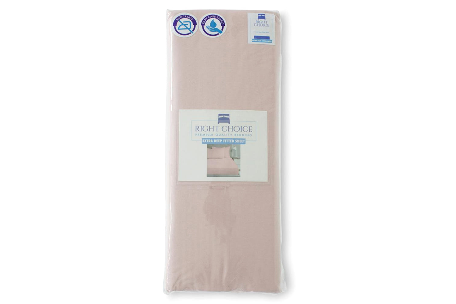Right Choice | Lux 180TC Microfibre Extra Deep Fitted Sheet | Blush | Single