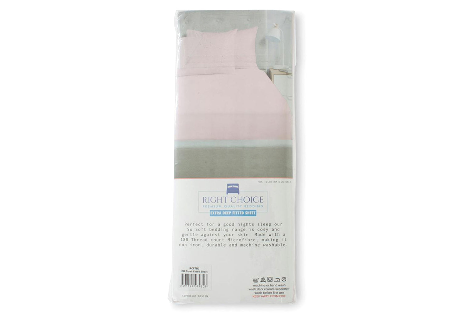 Right Choice | Lux 180TC Microfibre Extra Deep Fitted Sheet | Blush | Double-4