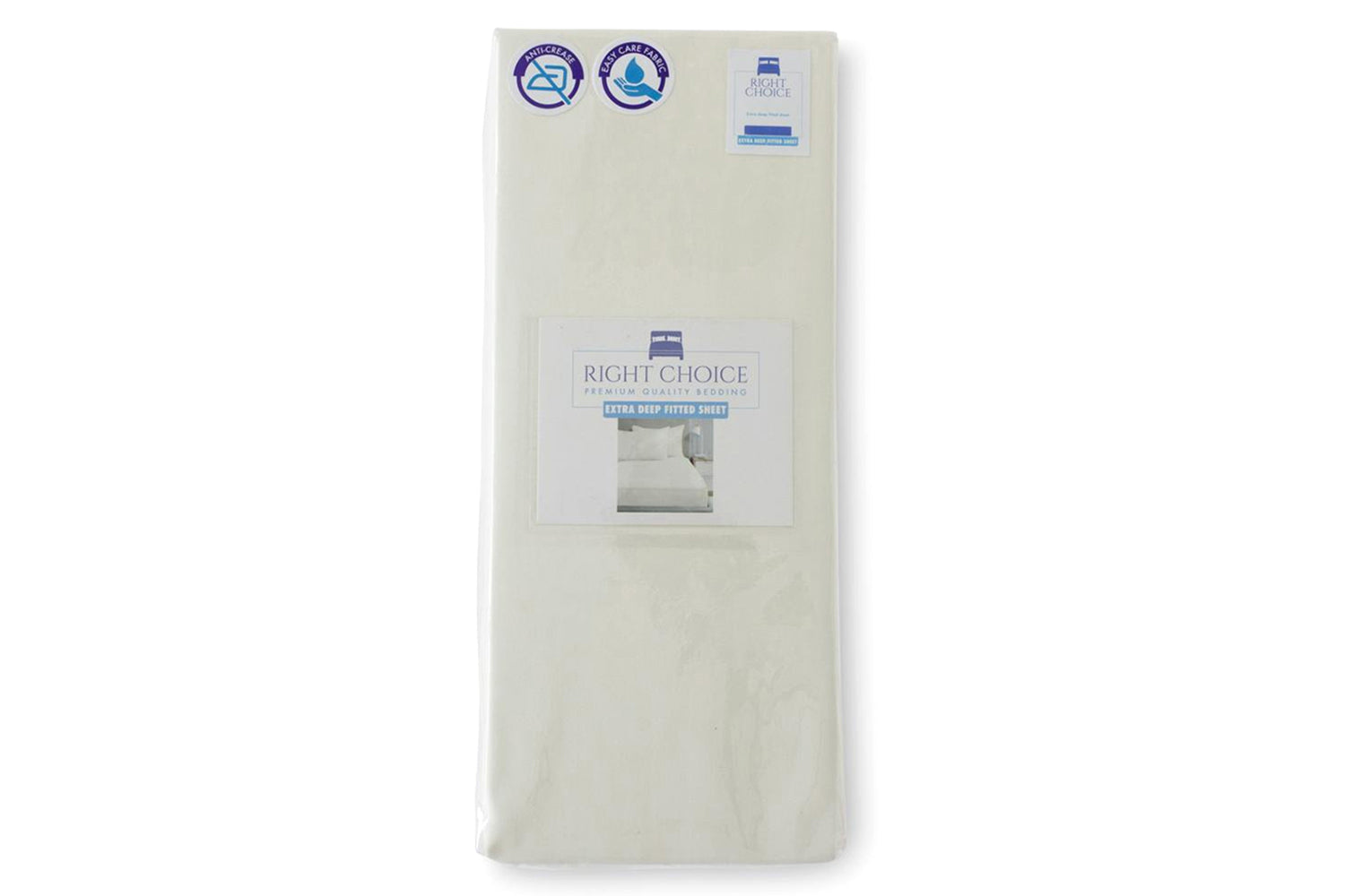 Right Choice | Lux 180TC Microfibre Extra Deep Fitted Sheet | Ivory | Single