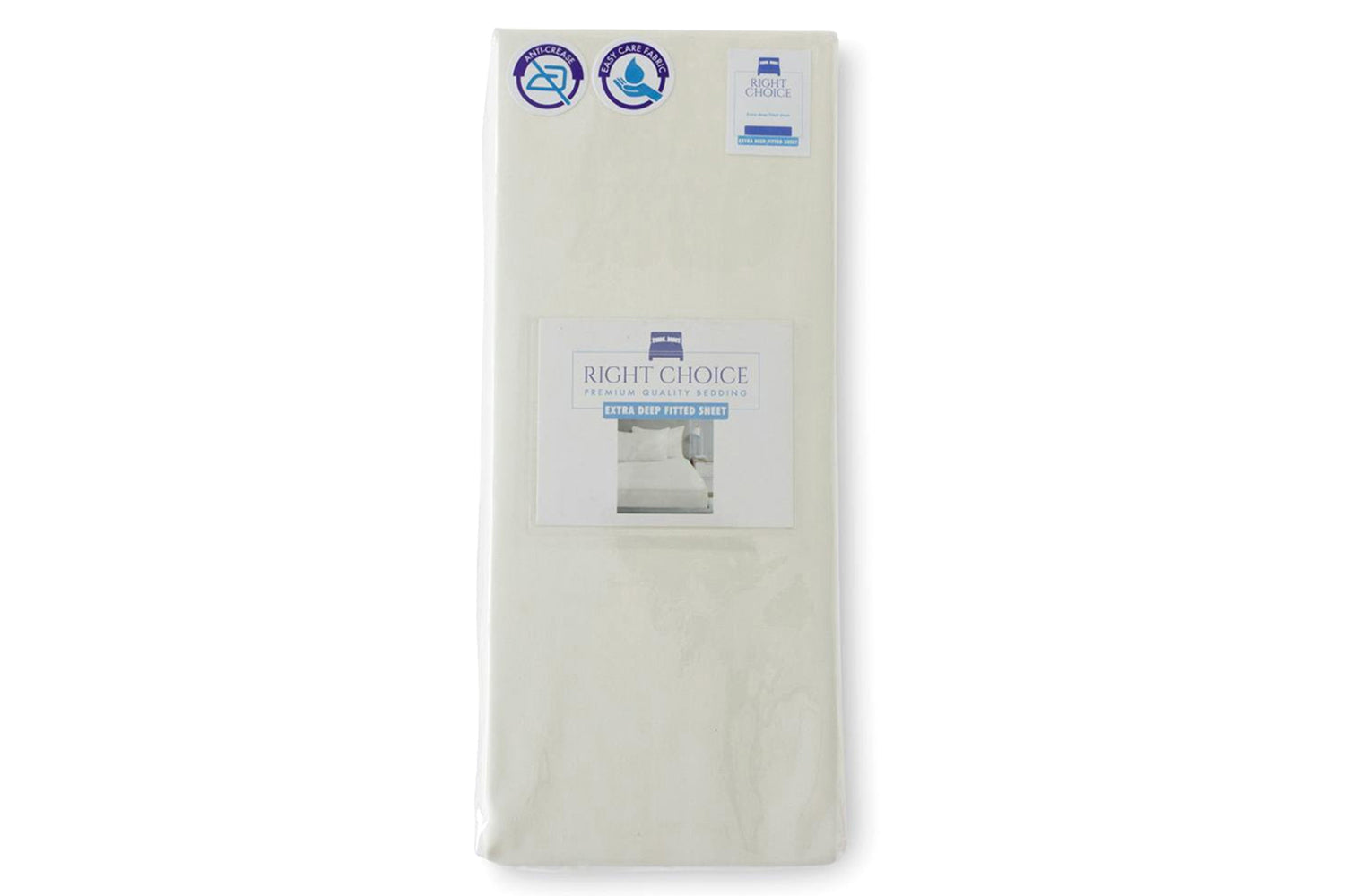 Right Choice | Lux 180TC Microfibre Extra Deep Fitted Sheet | Ivory | King