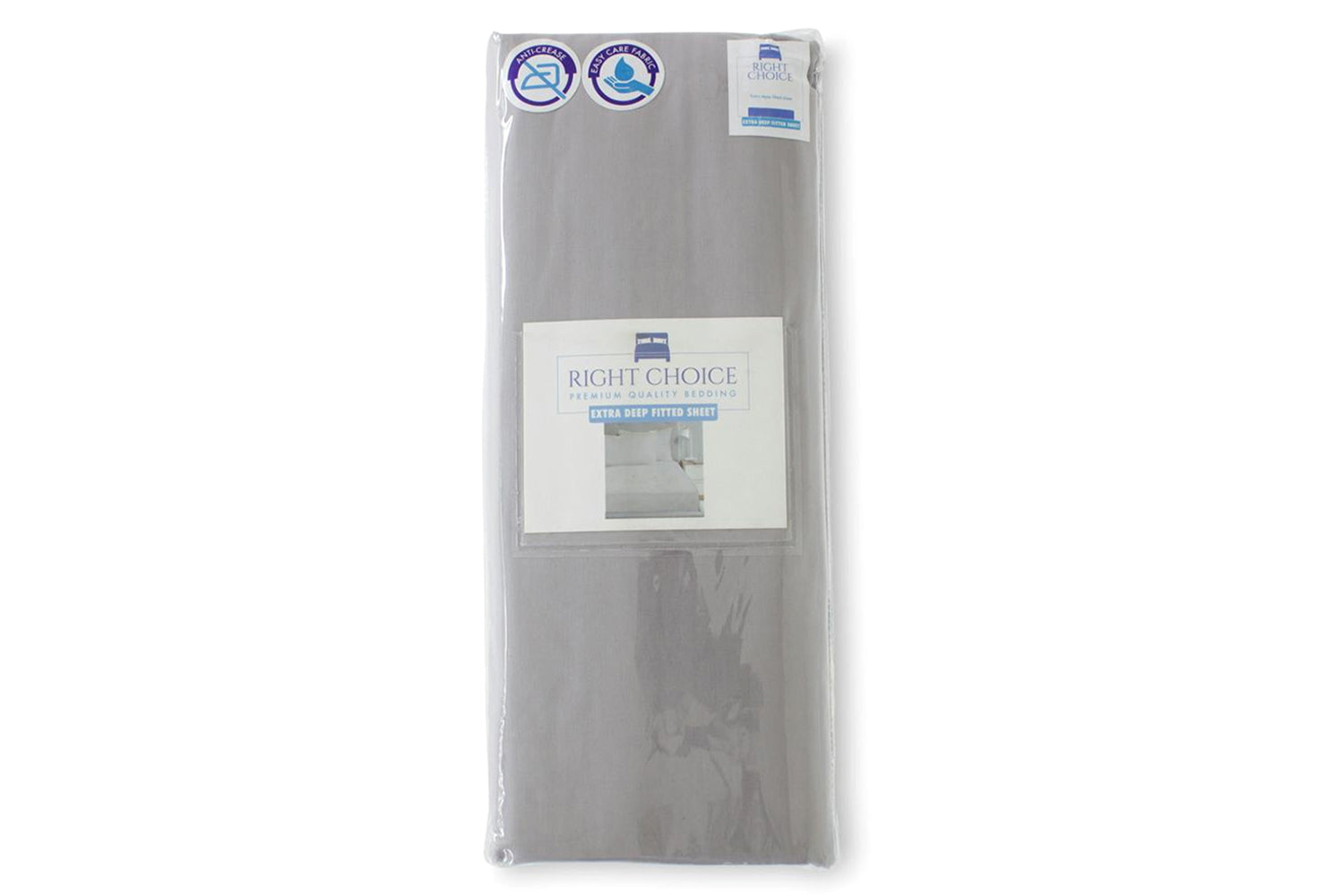 Right Choice | Lux 180TC Microfibre Extra Deep Fitted Sheet | Silver | Double