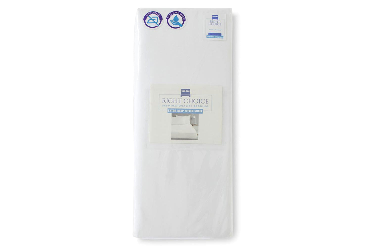 Right Choice | Lux 180TC Microfibre Extra Deep Fitted Sheet | White | Single