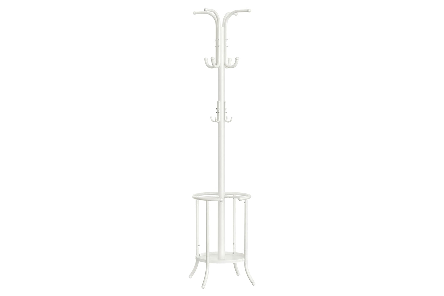 Songmics Coat Rack Freestanding, Coat Stand With Umbrella Holder, 12 Hooks, Metal, 175 Cm Tall, For Entryway, Hallway, Living Room, Bedroom, Pearl White Rcr011w01