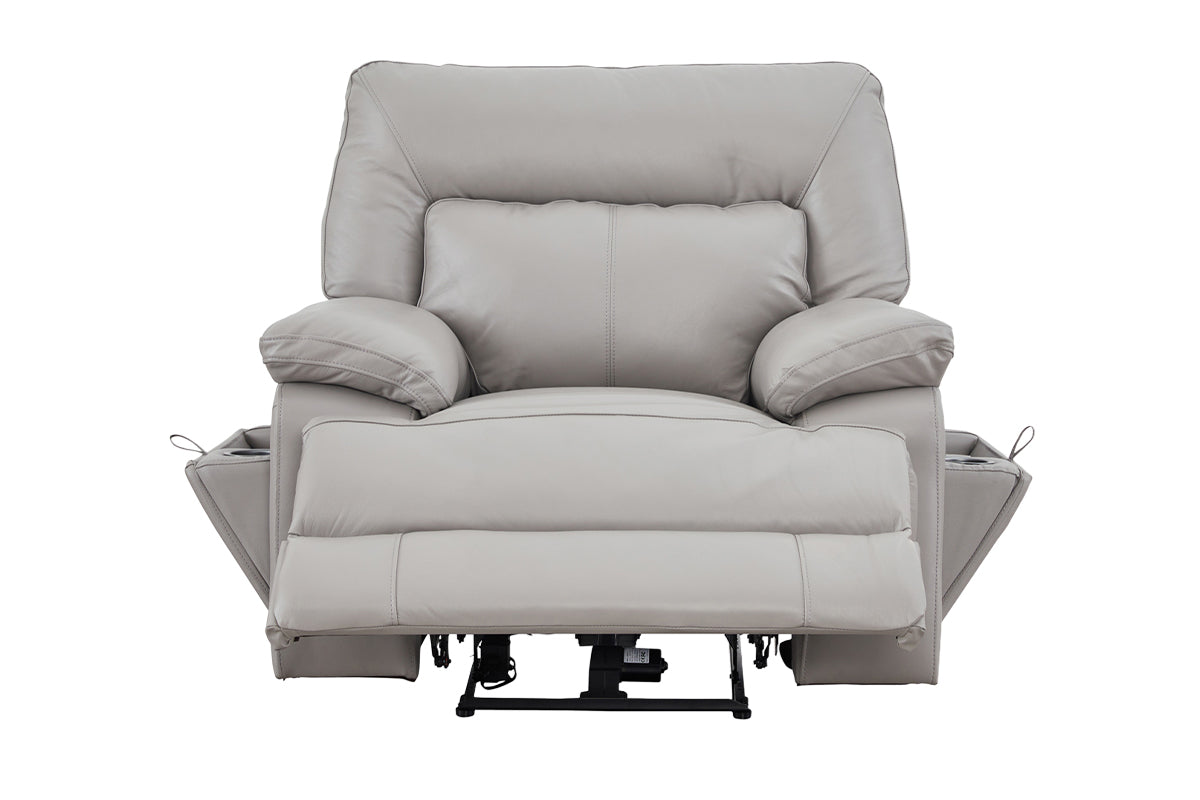Rea Armchair | Leather | Grey-3
